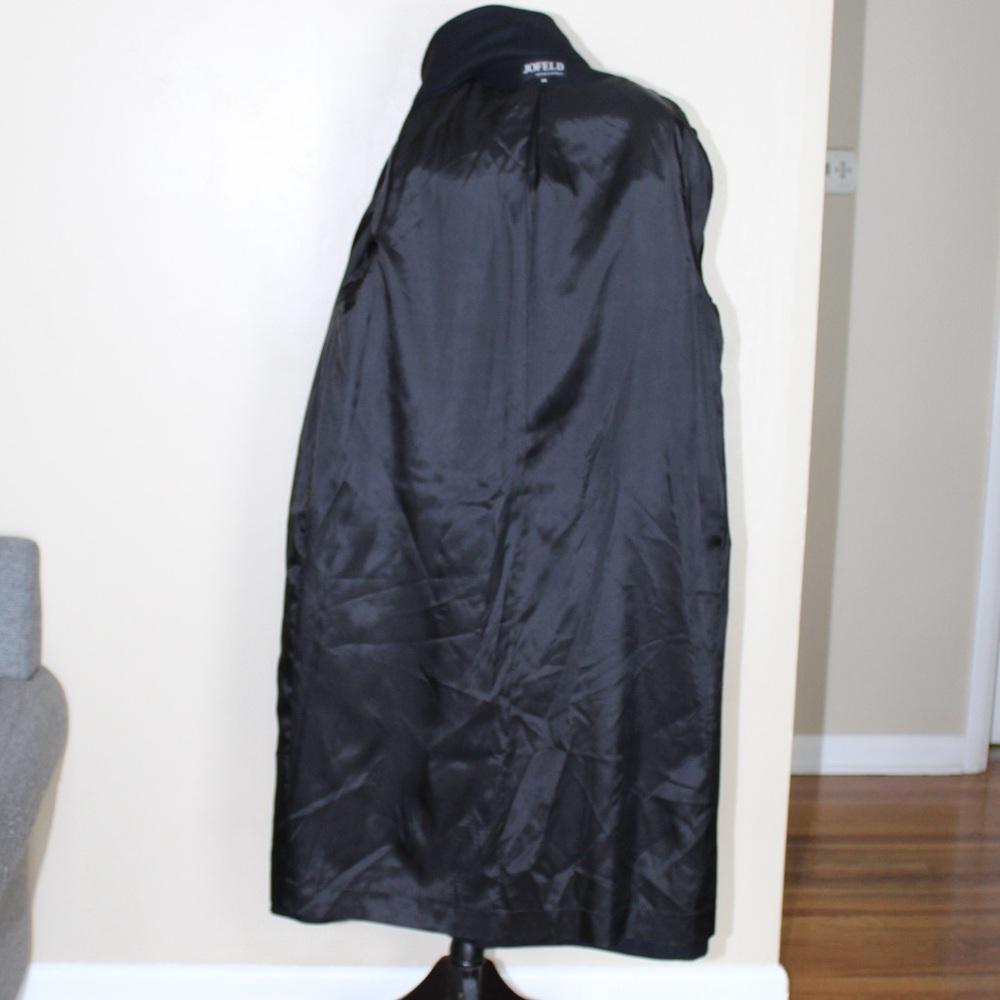 Vtg 80s 90s Jofeld Long Black Wool Blend Double Breasted Coat Overcoat Women’s L - Picture 8 of 16